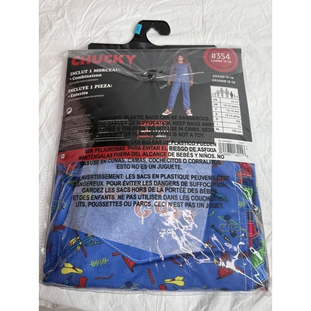 Chucky Child Costume Jumpsuit Good Guys Character Halloween Large 12 14